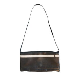 Sergio Rossi Luxe Leather Shoulder Bag Black Clutch